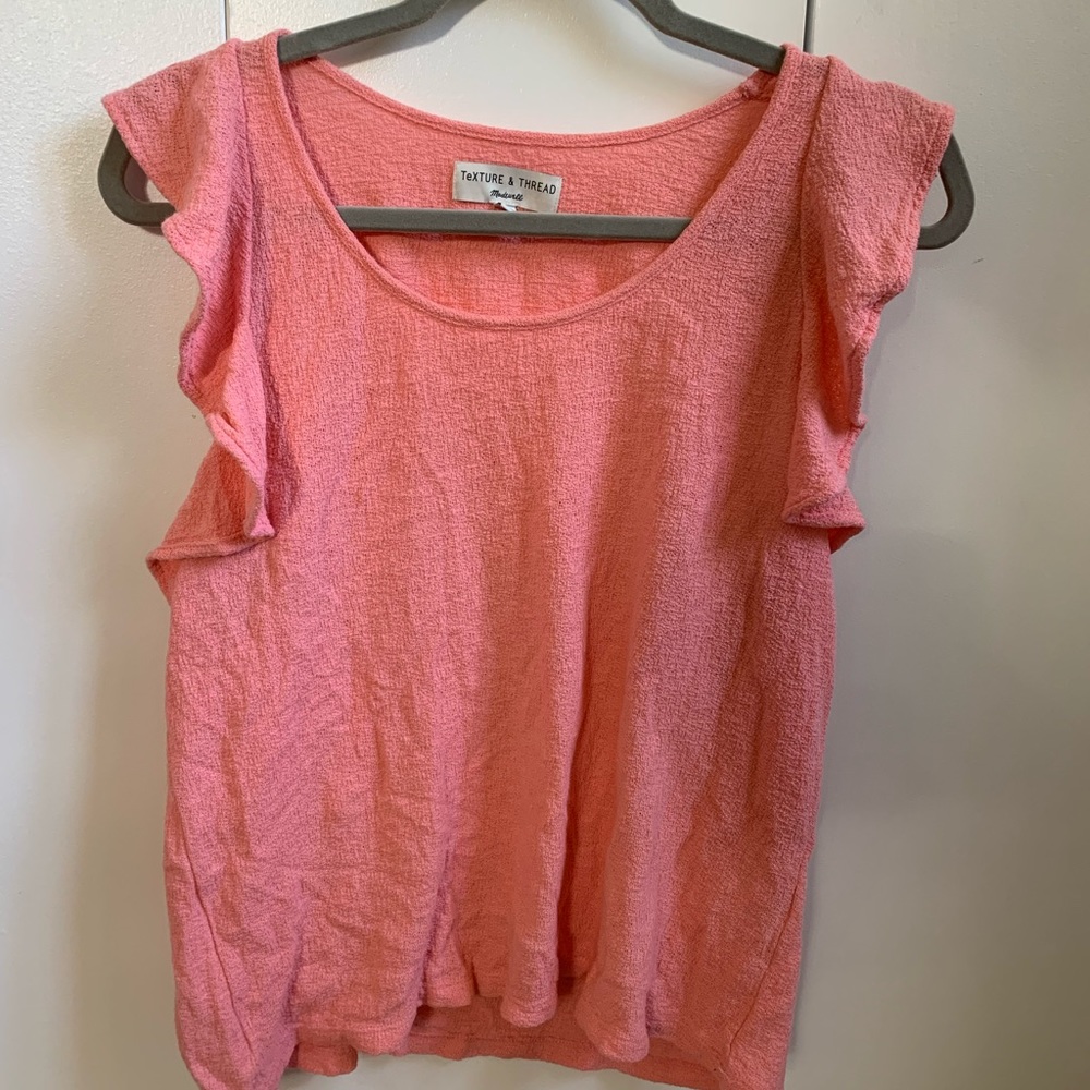 Madewell texture & thread coral top